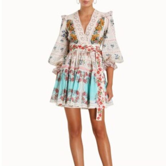 Zimmermann Clover Patched Wrap Mini Dress - Picture 14 of 16